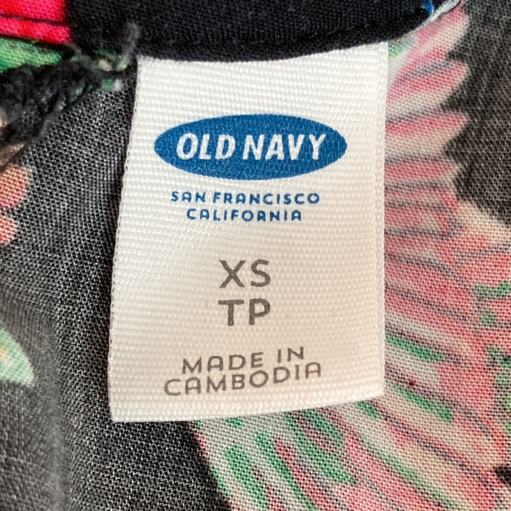 Old Navy Sleeveless Cutout Back Shift Dress Black Floral XS Rayon Viscose - Picture 10 of 11